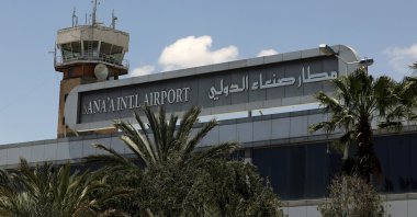 A view shows the tower of Sanaa airport in Sanaa, Yemen, Sept. 8, 2020. (Reuters Photo)