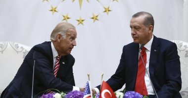 U.S. then-Vice President Joe Biden (L) and Turkish President Recep Tayyip Erdoğan during a meeting in Ankara, Turkey, Aug. 24, 2016. (AP Photo)