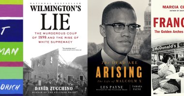 This combination of photos shows, from left, a group of winners of Pulitzer Prizes for the arts with "The Night Watchman" by Louise Erdrich, "Wilmington's Lie: The Murderous Coup of 1898 and the Rise of White Supremacy" by David Zucchino, "The Dead Are Arising" co-authored by Tamara Payne and her father Les Payne, and "Franchise: The Golden Arches in Black America" by Marcia Chatelain (AP Photo)