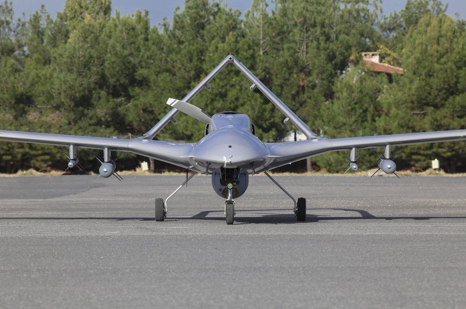 A Bayraktar TB2 drone on a military airfield in Istanbul, Turkey, Feb. 22, 2021. (AA Photo)