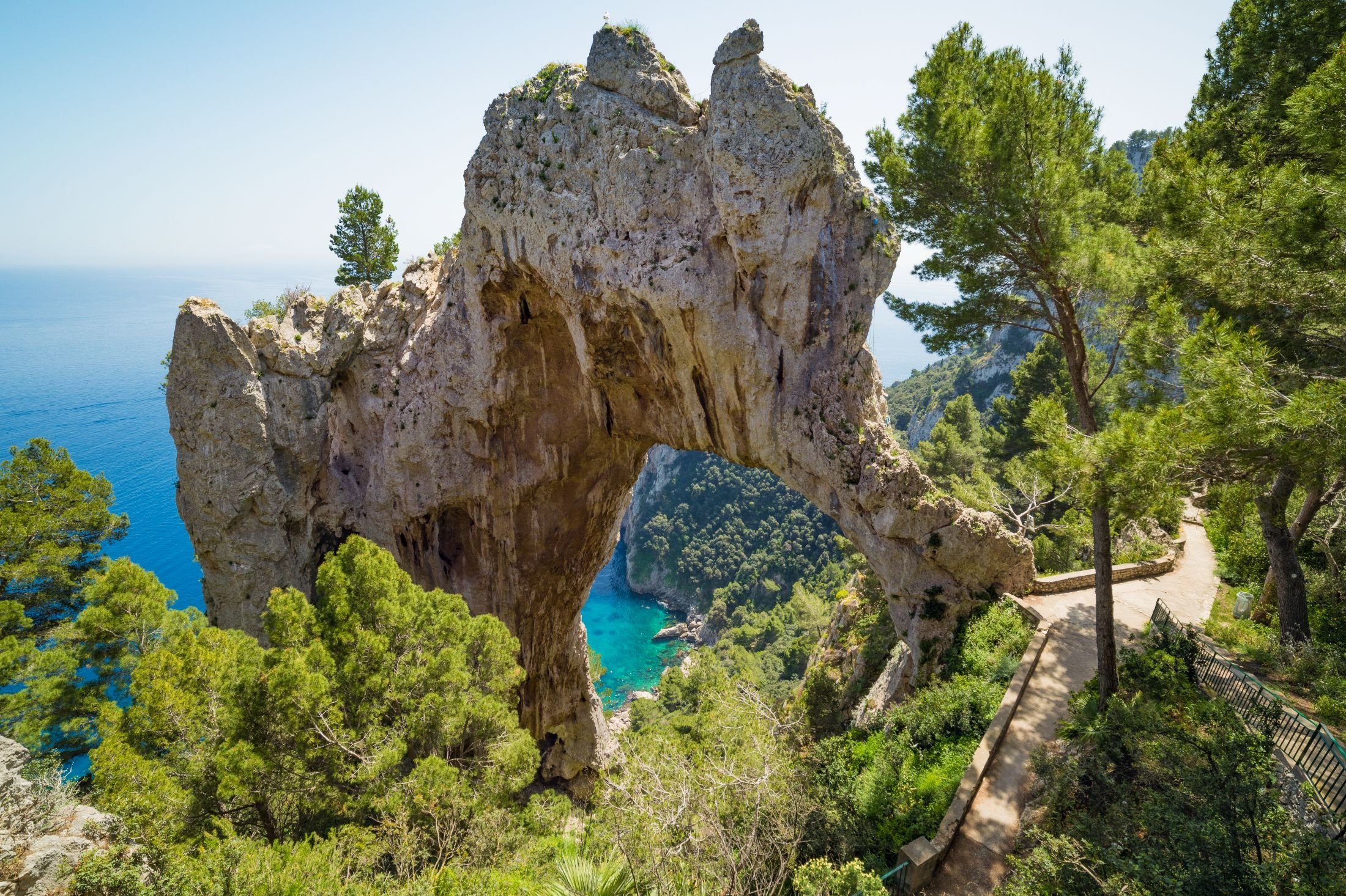 Arco Naturale, the natural arch on coast of the island of Capri, Italy. (Shutterstock Photo)