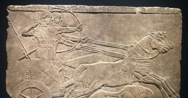 "Royal Lion Hunt," Assyrian, 875-860 B.C., the Getty Villa, California, the U.S., May 13. (Photo by Matt Hanson) 