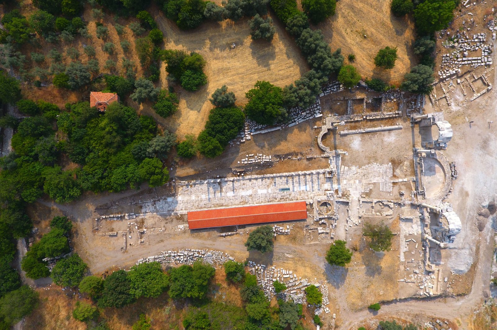 The recently restored northern arched gates of the Ancient Greek city of Stratonikeia - June 13, 2021. (AA Photo)