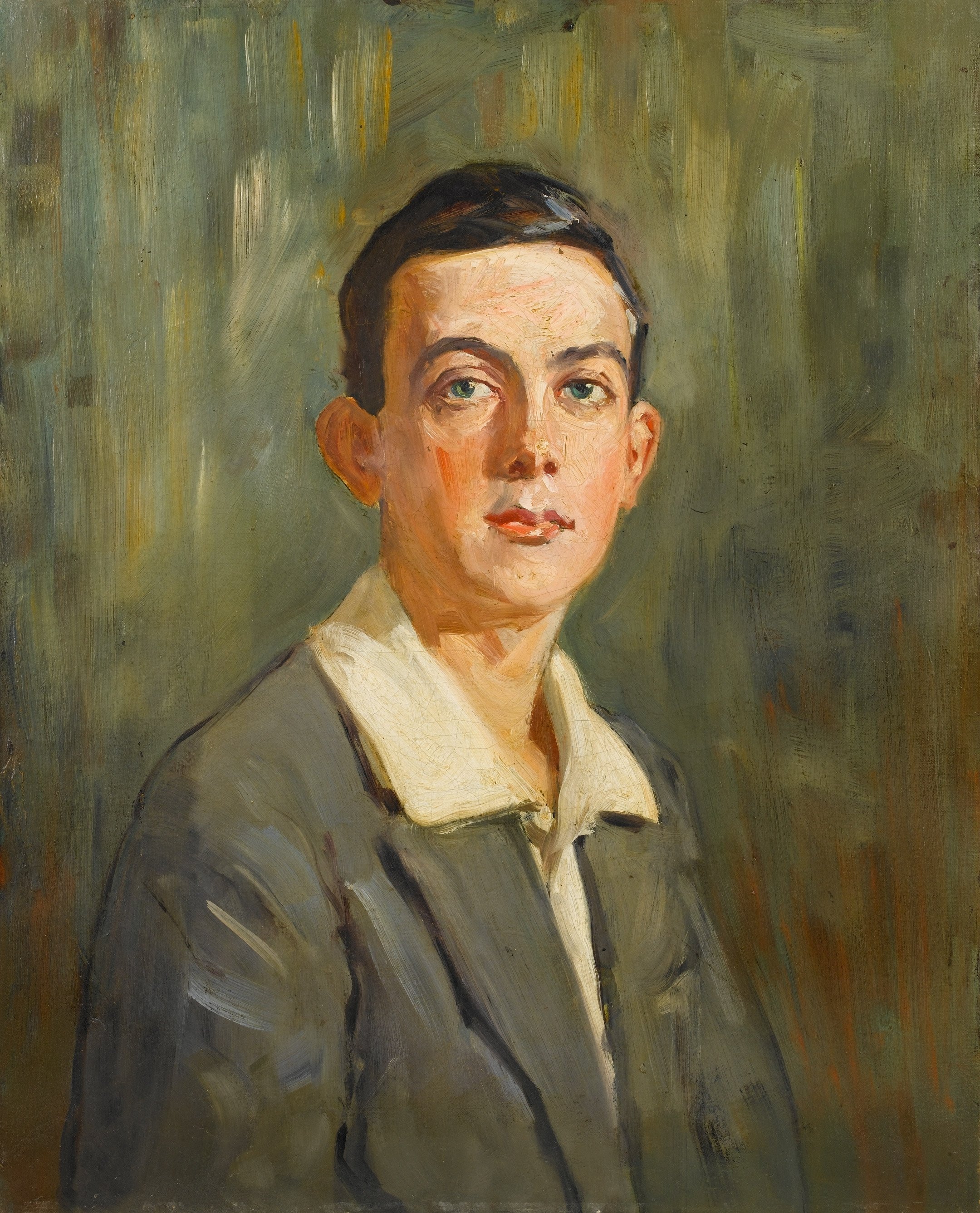 "Portrait of a Young Man," Mihri Müşfik Hanım, oil on canvas, 62.5 by 50.5 centimeters. (Courtesy of SSM) 