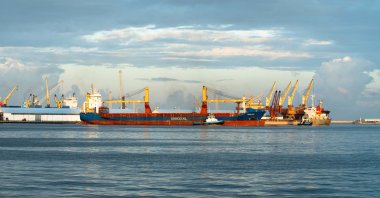 Container ships with loading cranes at the Port of Tripoli, Tripoli, Libya, Nov. 25, 2020. (Shutterstock Photo)