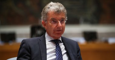 German U.N. envoy Christoph Heusgen speaks during an interview with Anadolu Agency (AA) at the Security Council, June 16, 2021. (AA Photo)
