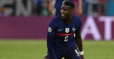 France's Paul Pogba reacts during the UEFA EURO 2020 Group F match against Germany, Munich, Germany, June 15, 2021. (EPA Photo)