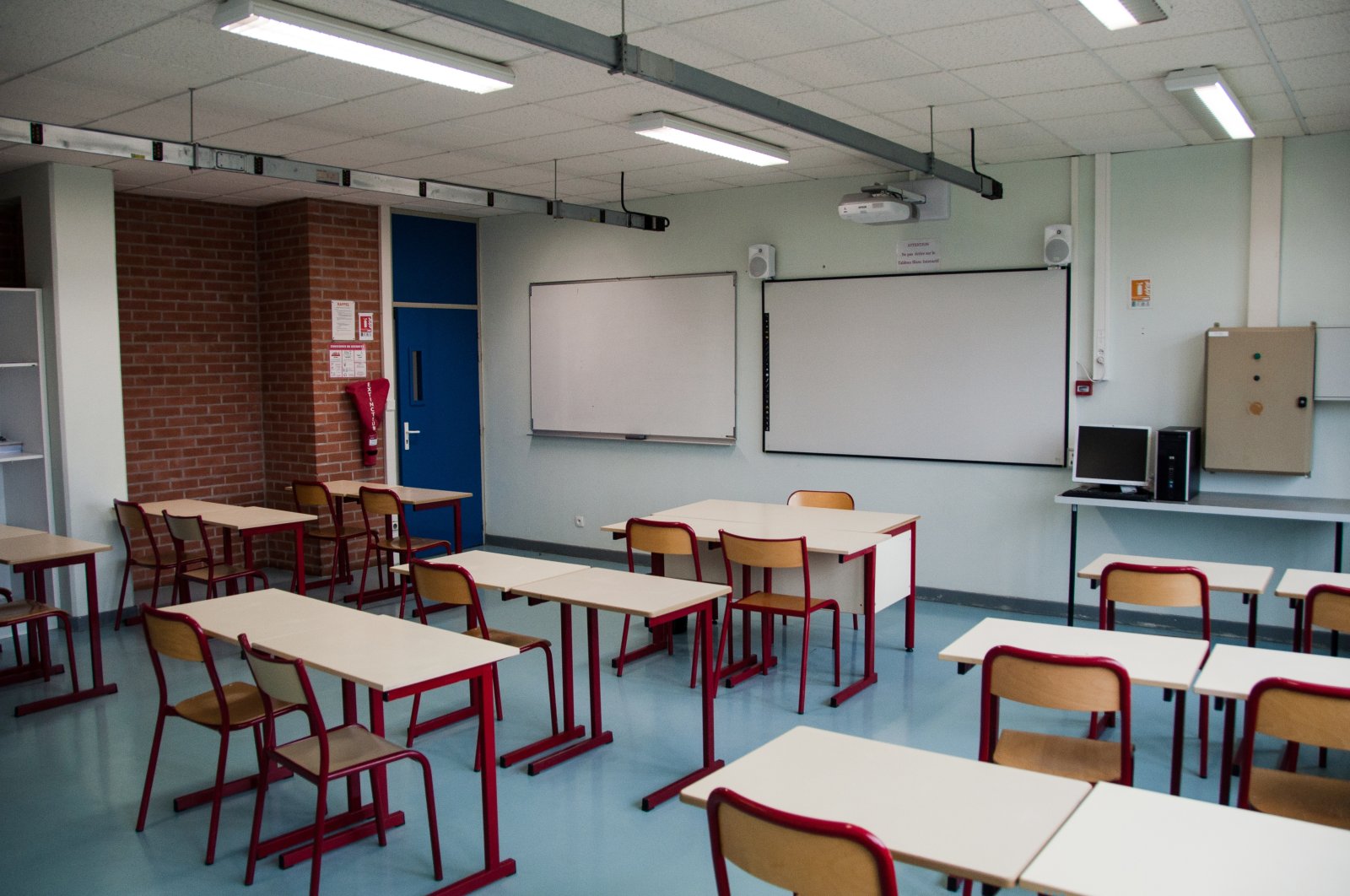 An empty classroom in a French high school is pictured in this undated file photo. (Shutterstock File Photo)