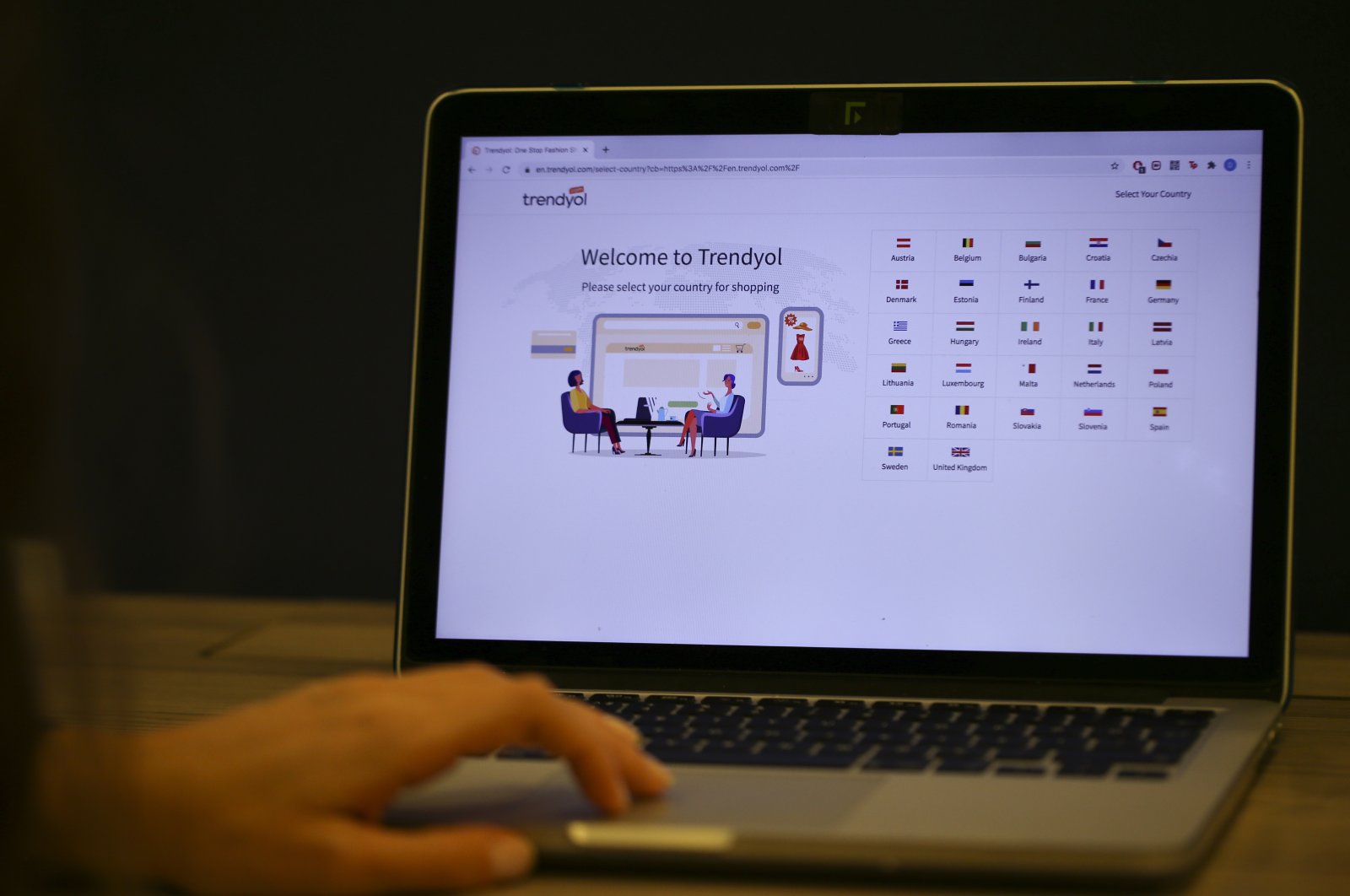 Turkish e-commerce company Trendyol is accessed on a laptop, Oct. 13, 2020. (AA Photo)