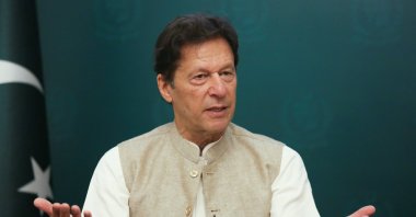 Pakistan's Prime Minister Imran Khan gestures during an interview with Reuters in Islamabad, Pakistan, June 4, 2021. (Reuters Photo)