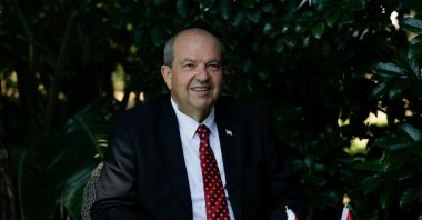 Turkish Republic of Northern Cyprus (TRNC) President Ersin Tatar speaks during an interview in Antalya, Turkey, June 19, 2021. (AA Photo)