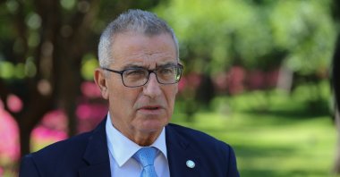 Maltese Foreign Minister Evarist Bartolo speaks to AA in southern Turkey's Belek, where attended the Antalya Diplomacy Forum, June 19, 2021. (AA Photo)