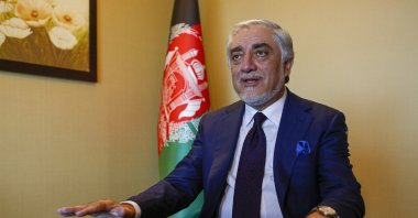 Abdullah Abdullah, head of Afghanistan's National Reconciliation Council, gestures as he talks during an interview on the sidelines of a diplomatic forum in Antalya, Turkey, June 18, 2021. (AP Photo)