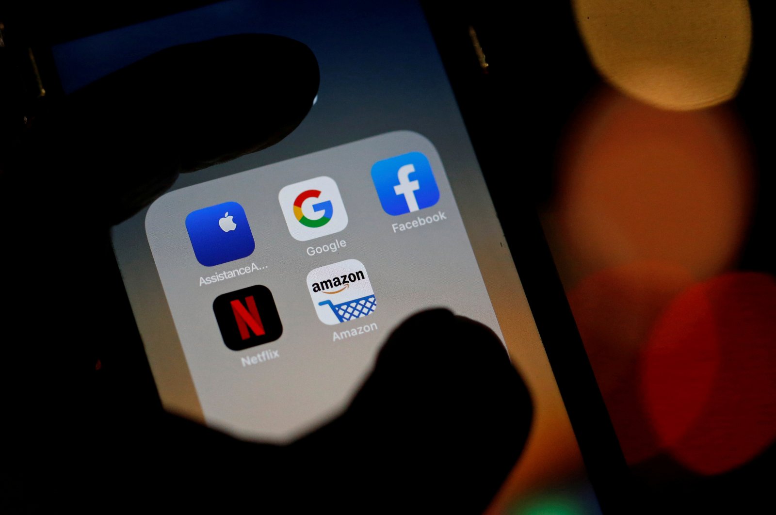 The logos of mobile apps Google, Amazon, Facebook, Apple and Netflix, are displayed on a screen in this illustration picture taken Dec. 3, 2019. (Reuters Photo)