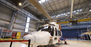 A prototype of Gökbey multirole helicopter in the TAI facility, Ankara, Turkey, May 25, 2021. (AA Photo)