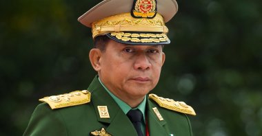 Myanmar's Senior General Min Aung Hlaing arrives for a ceremony to mark the 71st anniversary of Martyrs' Day in Yangon, Myanmar, July 19, 2018. (AFP Photo)