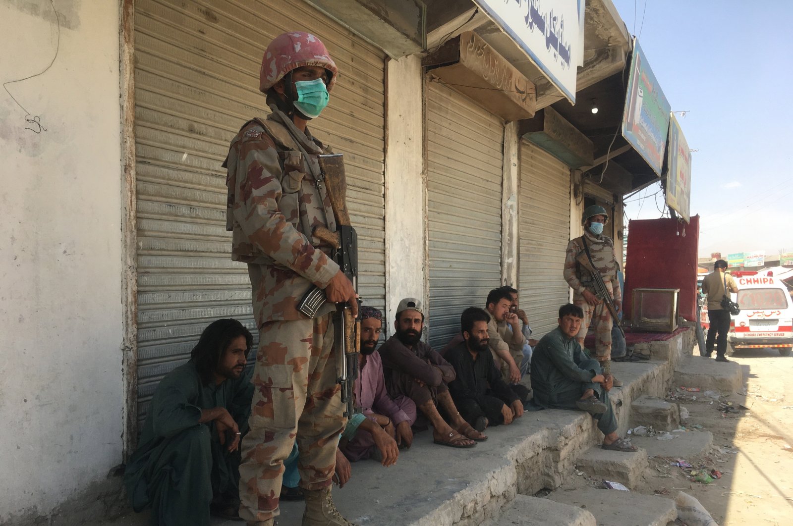 Pakistani security officials inspect the scene of a bomb blast in Quetta, the provincial capital of Balochistan province, Pakistan, May 24, 2021. (EPA Photo)