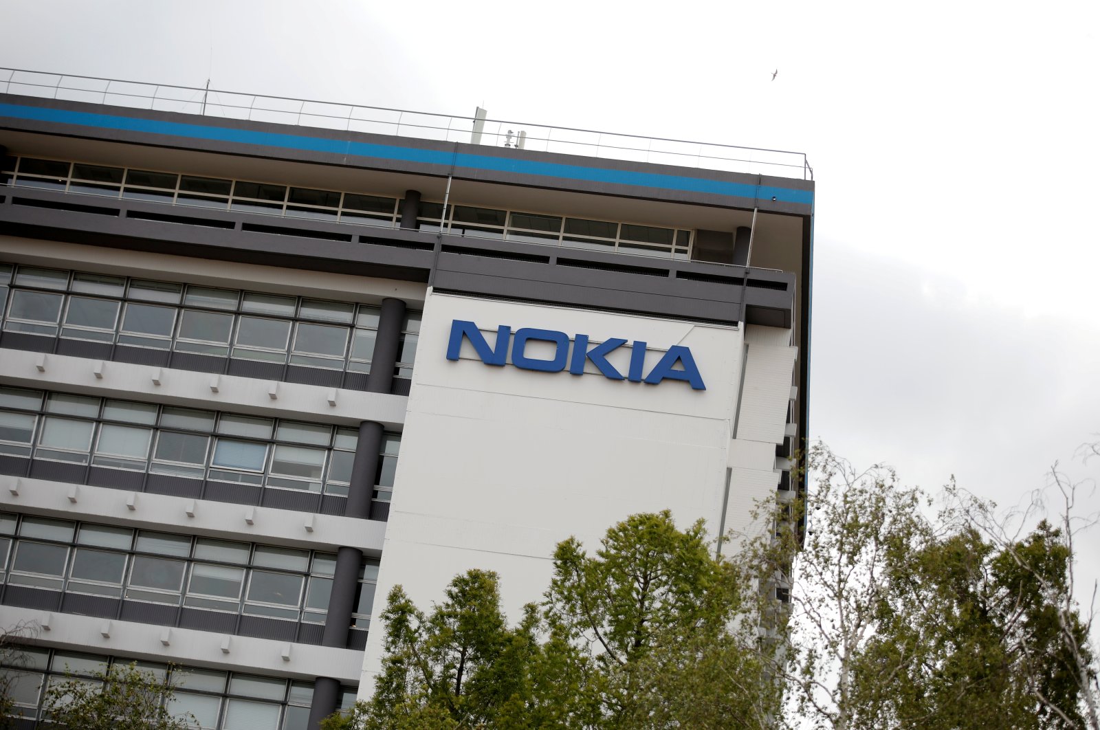The Nokia logo is displayed at the Nokia Paris-Saclay campus in Nozay, near Paris, France, June 30, 2020. (Reuters Photo)