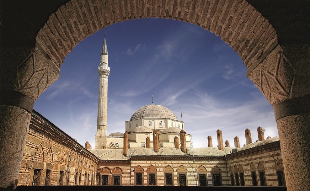 A view of the Hisar Mosque in the historic port city of Izmir, western Turkey. 
