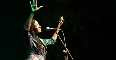 Singer Awa Ly performs on stage at the Saint Louis Jazz Festival in Saint Louis, Senegal, June 18, 2021. (Reuters Photo)