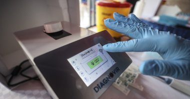 A view of the Diagnovir device at a COVID-19 testing stand at Bilkent University, Ankara, Turkey, June 24, 2021. (AA PHOTO)