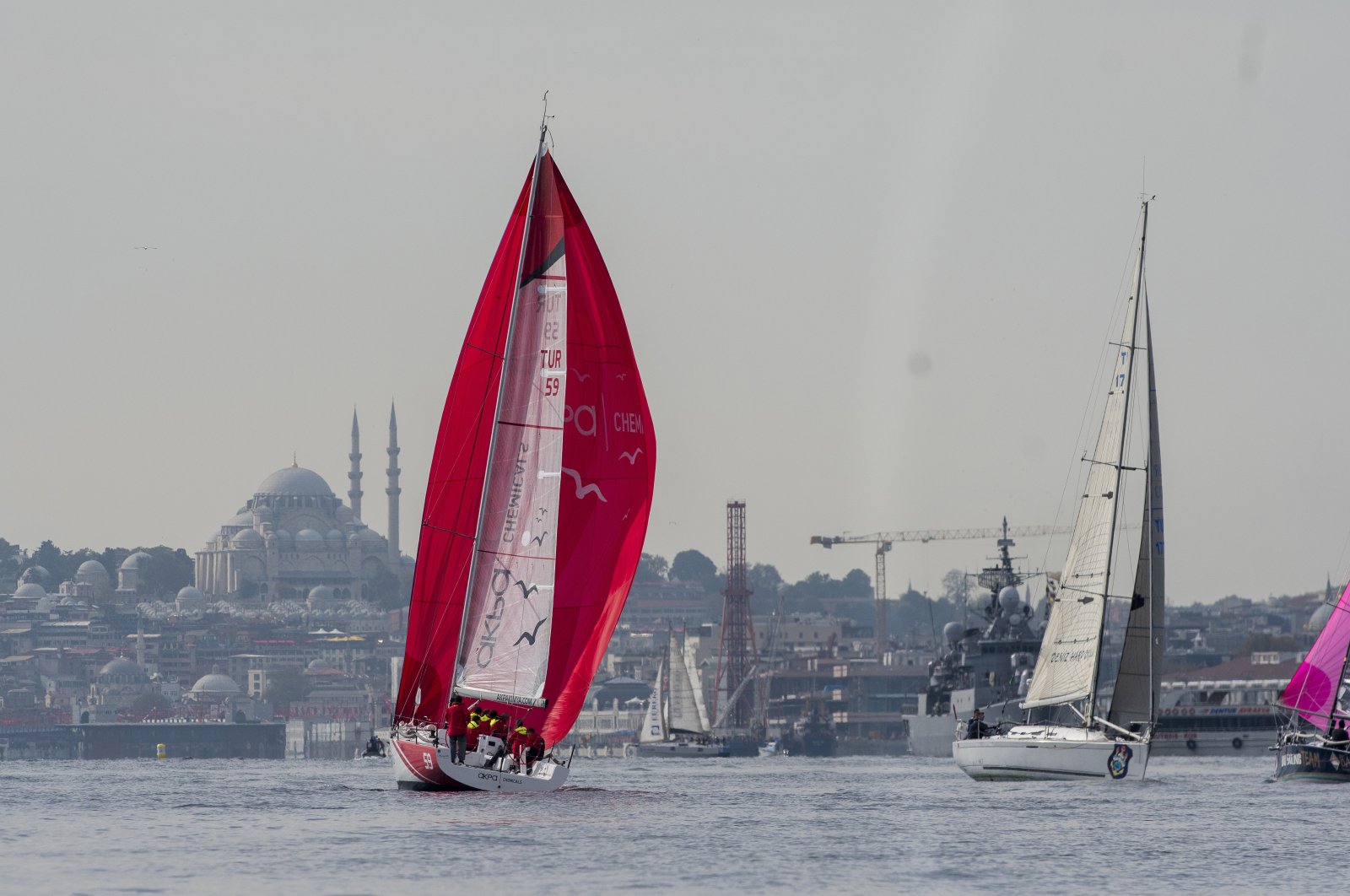 Boats take part in the 1st Presidential International Yacht Races, Istanbul, Turkey, Oct. 29, 2020. (Courtesy of sailturkey.racing)