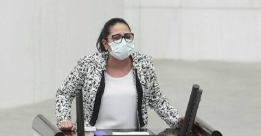 Member of Parliament Sera Kadıgil Sütlü speaks at the Turkish Parliament in Ankara, Turkey, Dec. 14, 2020. (Sabah File Photo)