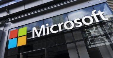 A sign for Microsoft offices in New York, U.S., May 6, 2021. (AP Photo)