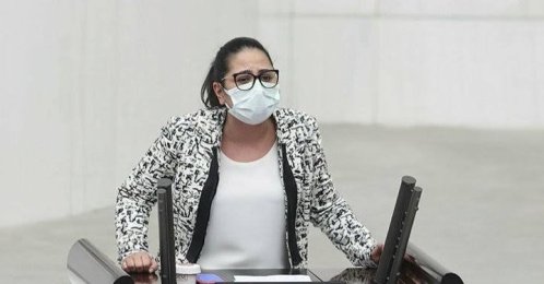 Member of Parliament Sera Kadıgil Sütlü speaks at the Turkish Parliament in Ankara, Turkey, Dec. 14, 2020. (Sabah File Photo)