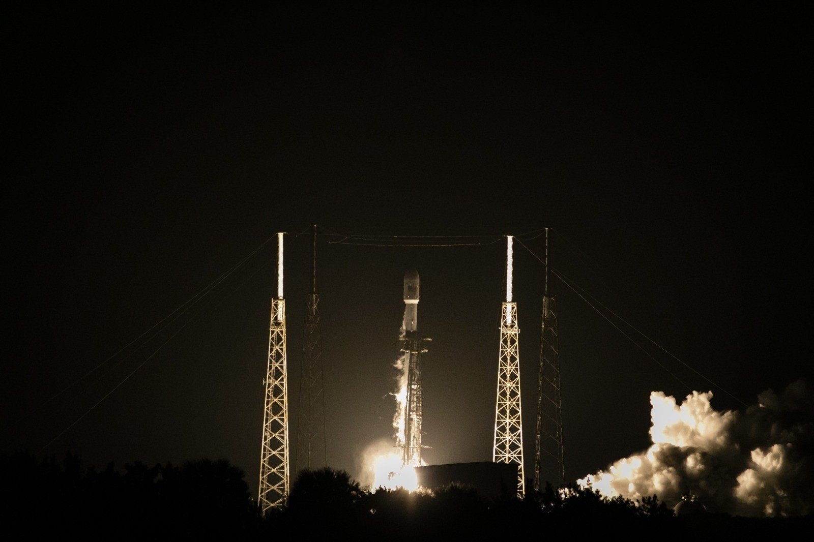 Turkey's new Türksat 5A satellite, carried by a SpaceX Falcon 9 rocket, launches from Cape Canaveral Space Force Station, in Cape Canaveral, Florida, U.S., Jan. 7, 2020. (IHA Photo)
