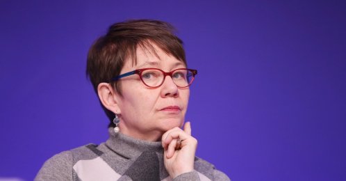 Then-General Director of the French Treasury Odile Renaud-Basso during a conference about the challenges of the ecological transition, Paris, France, Jan. 29, 2020. (Reuters Photo)