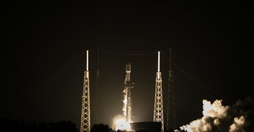 Turkey's new Türksat 5A satellite, carried by a SpaceX Falcon 9 rocket, launches from Cape Canaveral Space Force Station, in Cape Canaveral, Florida, U.S., Jan. 7, 2020. (IHA Photo)