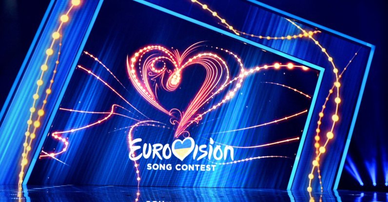 A scene with the Eurovision logo during national selection of the Eurovision 2020 from Ukraine. (Shutterstock Photo)