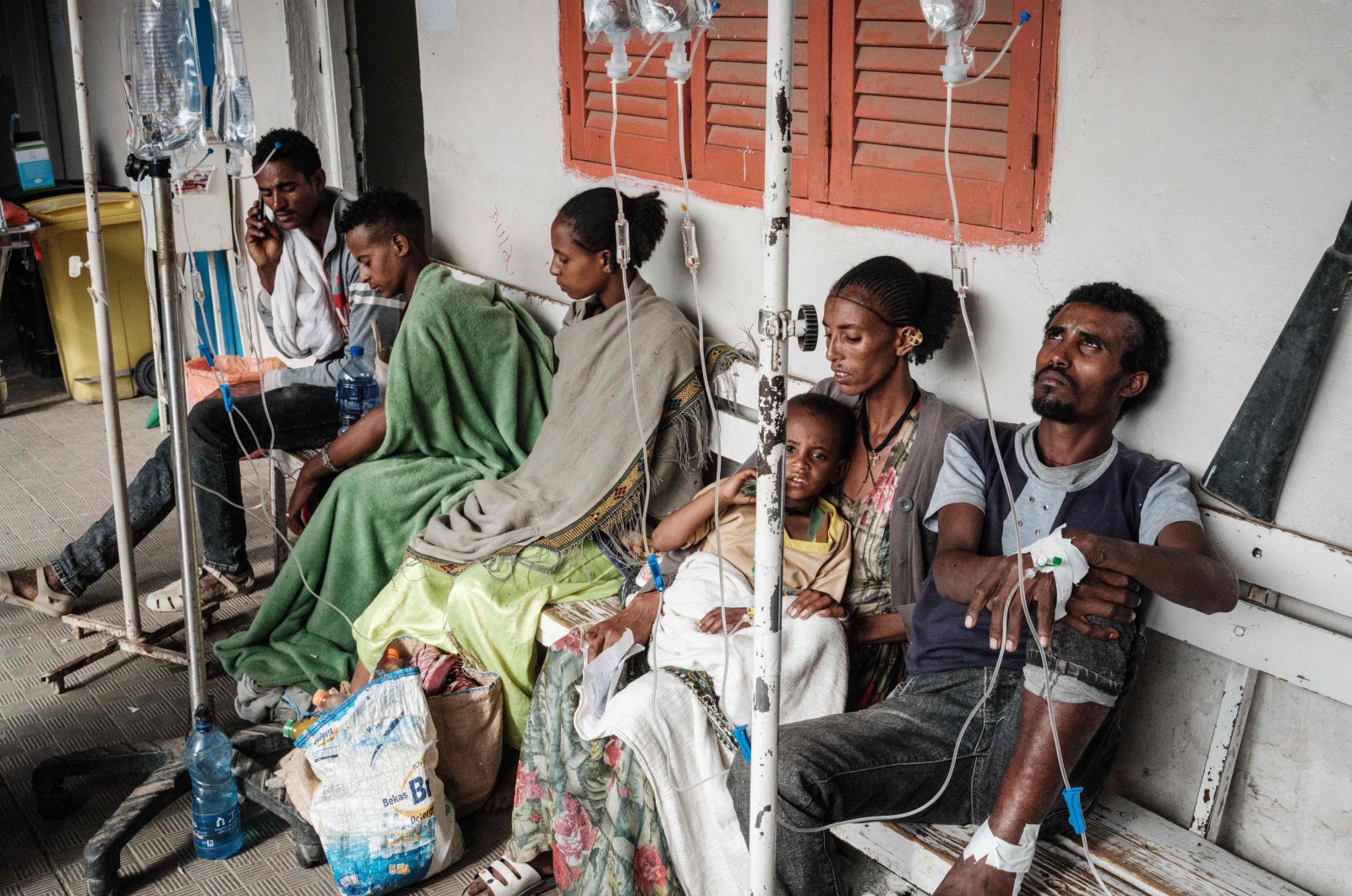 Civilians injured in a deadly airstrike on Togoga market wait for medical treatment at Mekele General Hospital in Mekele, Ethiopia, June 24, 2021, (AFP Photo)