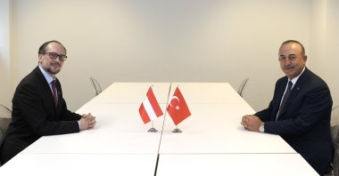 Foreign Minister Mevlüt Çavuşoğlu (right) and Austrian counterpart Alexander Schallenberg in Rome, June 28, 2021. (AA Photo)