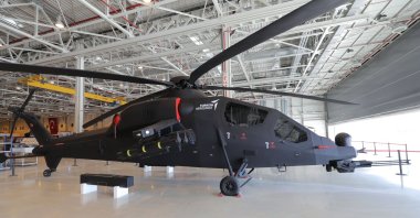 A T929 Atak 2 helicopter at the TAI compound, Ankara, Turkey, June 29, 2021. (IHA Photo)