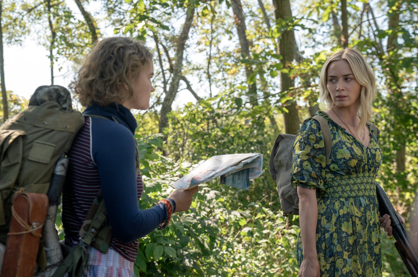 Millicent Simmonds (L) stars as Regan and Emily Blunt (R) as Evelyn in "A Quiet Place Part II." (DPA Photo)