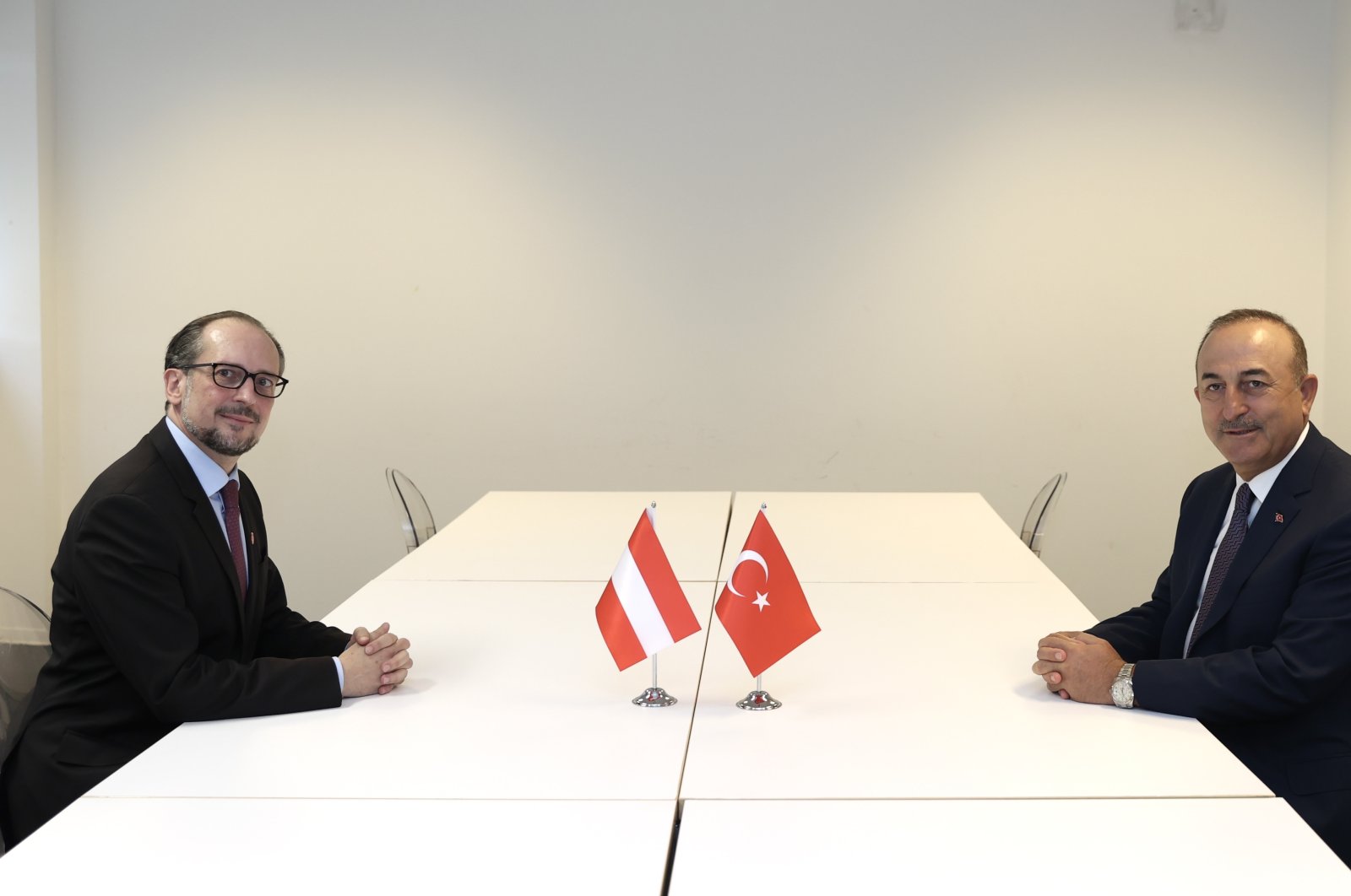 Foreign Minister Mevlüt Çavuşoğlu (right) and Austrian counterpart Alexander Schallenberg in Rome, June 28, 2021. (AA Photo)