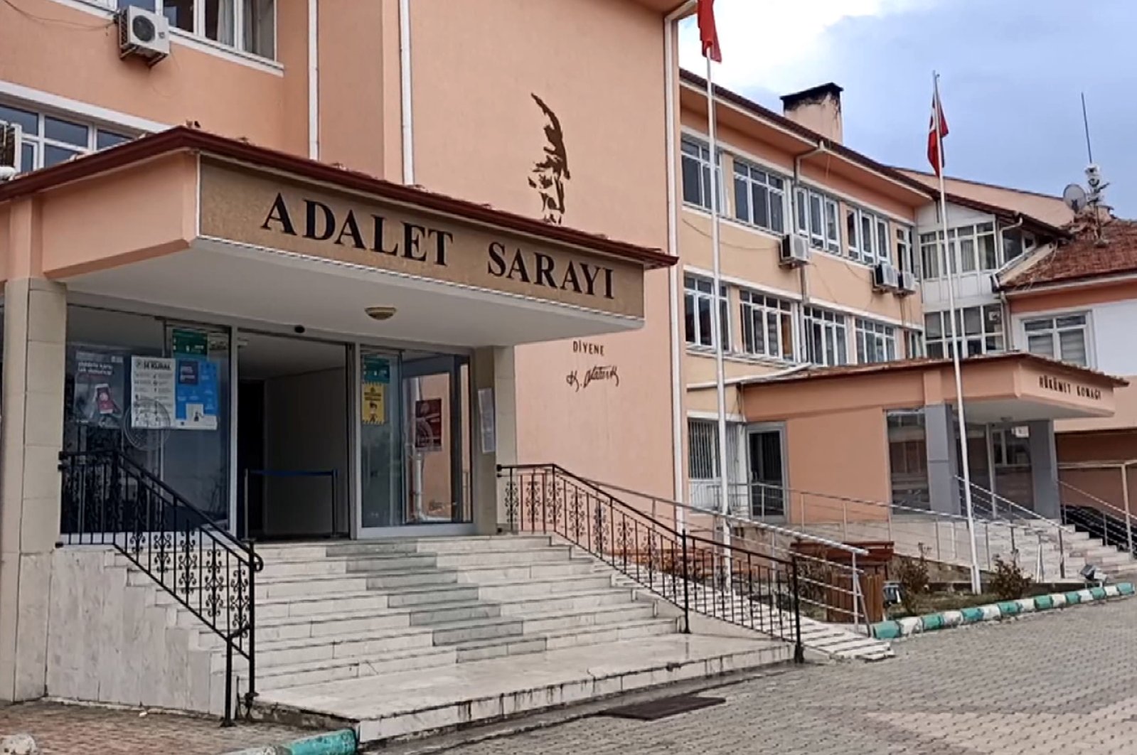 A view of the courthouse in Elmalı district where the trial is being held, in Antalya, southern Turkey, June 29, 2021. (DHA PHOTO) 