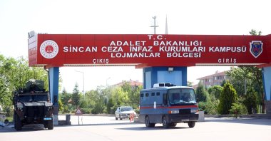Entrance of a courthouse-prison complex in Sincan district where the trial was held, Ankara, Turkey, June 30, 2021. (AA PHOTO)