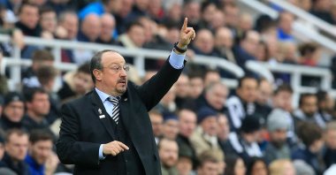 Then Newscastle United manager Rafael Benitez gestures during a Premier League match against Crystal Palace at St. James' Park, in Newcastle upon Tyne, England, April 6, 2019. (AFP Photo)
