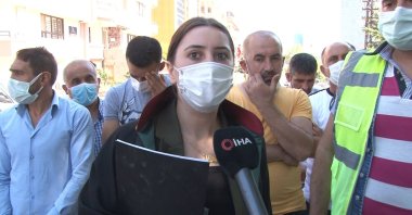 Lawyer Havvanur Gölveren speaks to Ihlas News Agency (IHA) on the employees' dismissal, Ankara, Turkey, July 1, 2021. (IHA Photo)