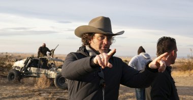 Director Everardo Gout (C) gives instructions on the set of his film "The Forever Purge." (Universal Pictures via AP)