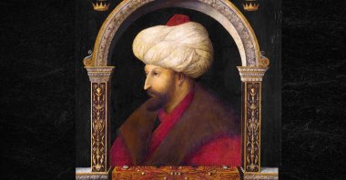 A portrait of Sultan Mehmed II, 1480, by Gentile Bellini, oil on canvas, 69.9 by 52.1 centimeters.