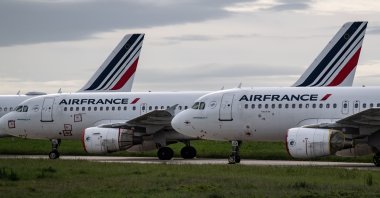 Air France planes parked on the tarmac at Paris Charles de Gaulle Airport in Roissy, France, April 30, 2020. (AFP Photo)