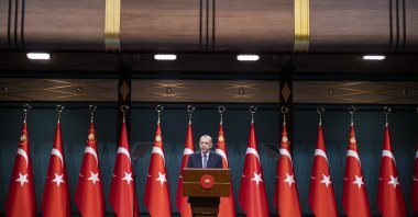 President Recep Tayyip Erdoğan speaks to the press after a Cabinet meeting at Ankara's Presidential Complex, Turkey, July 5, 2021 (AA Photo)