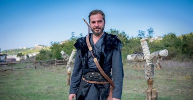 Engin Altan Düzyatan poses in the set of ("Resurrection Ertuğrul"), October 14, 2015. (Photo by Yağmur Dinç)