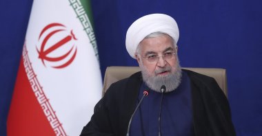 Iranian President Hassan Rouhani speaks at a meeting at the presidency compound in Tehran, Iran, July 6, 2021. (AP Photo)