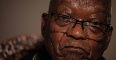 Former South African President Jacob Zuma addresses the media in his home in Nkandla, KwaZulu-Natal, South Africa, July 4, 2021. (AFP Photo)