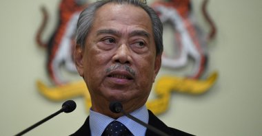 Malaysia's Prime Minister Muhyiddin Yassin unveils his new Cabinet at the Prime Minister's Office in Putrajaya, Malaysia, March 9, 2020. (AFP Photo)